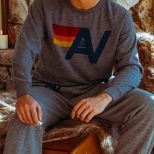 AVIATOR NATION LOGO SWEATPANTS AND SEEATSHIRT - HEATHER GREY